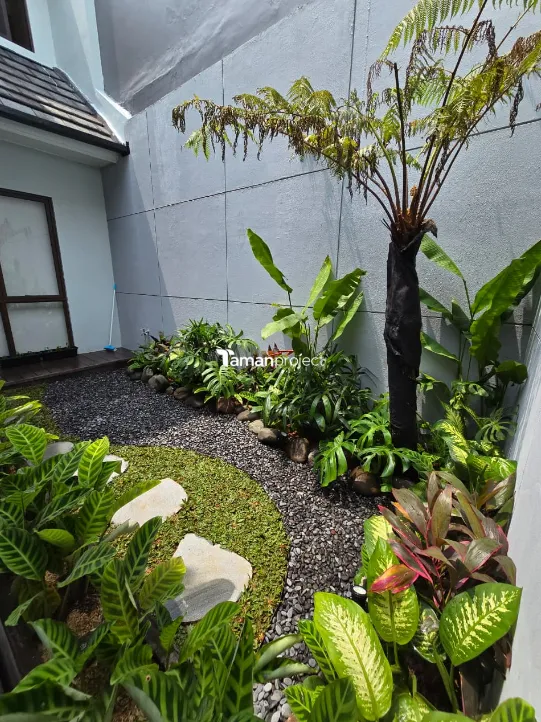 taman kering, zen garden, tropical garden, taman minimalis, bsd, tangerang
